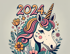 Unicorn Transparent Png Images   Happy New Year 2024 Unicorn Colorful For New Year 651a8874bbc378.79419087 